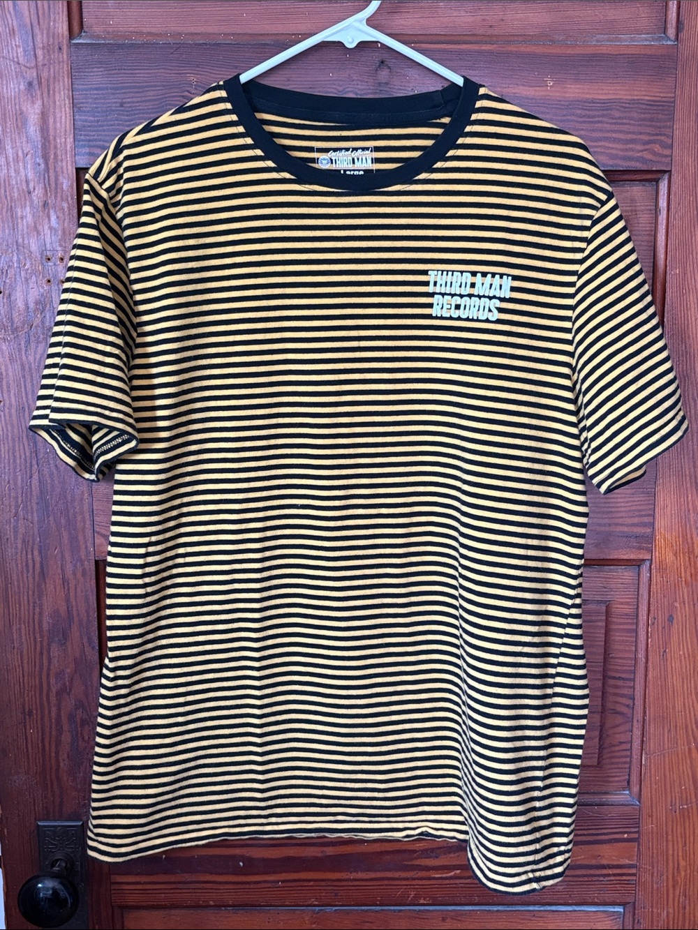 Third Man Records Yellow Black Striped tee men’s Large